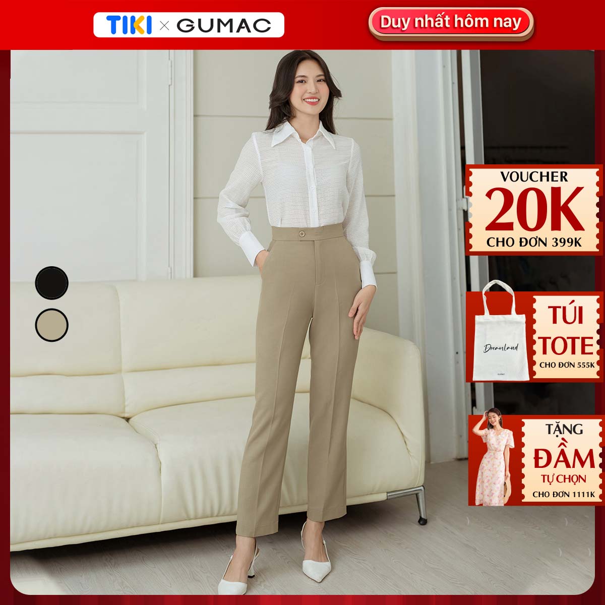 Quần tây cơ bản GUMAC QD08046