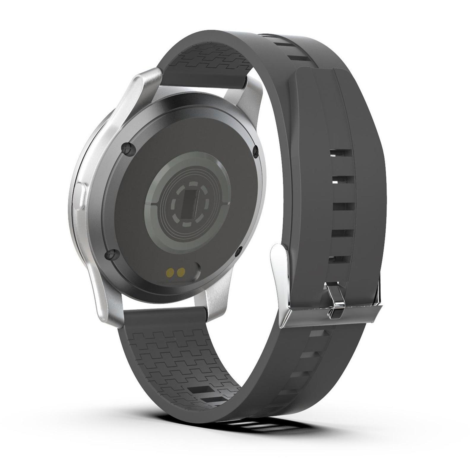 1.28inch F12 Bluetooth 5.0 Fitness Tracker Smart Watch Black silicone strap