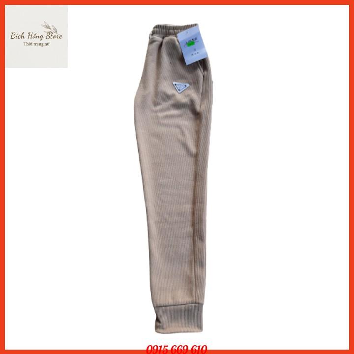 Quần Jogger Bo Ống Thu Đông Nam Nữ Chất Nỉ Nhung Tăm Dày Đẹp