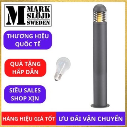 Đèn sân vườn, đèn nấm bollard Markslojd Kurt chống bụi, chống nước, màu ghi