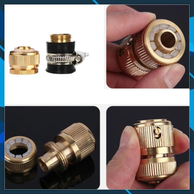 ️ Bộ dây vòi xịt nước rửa xe, tưới cây , tăng áp 3 lần, loại 15m 206701-2 đầu đồng, cút đồng+ mở chai