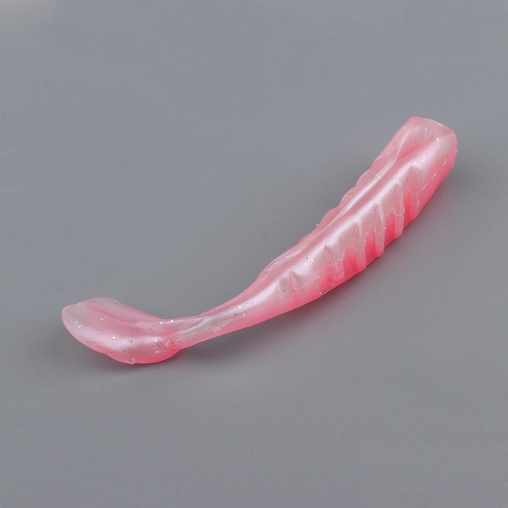 5x Artificial T Tail Crankbait Soft Jig Fish Baits Swimbait Hook Tackle for Saltwater Freshwater Bass Trout Walleye