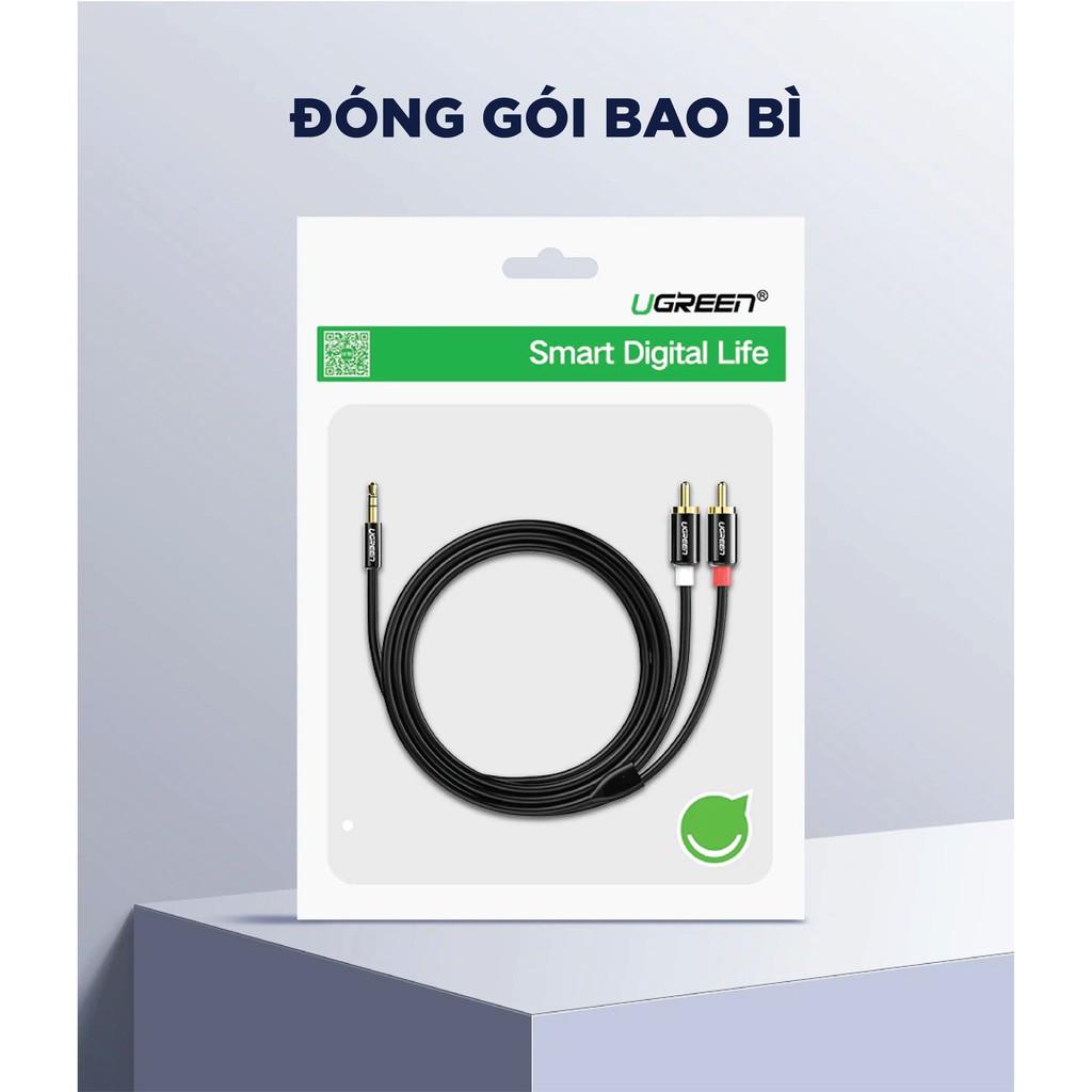 Dây Audio 3.5mm ra 2 đầu RCA (Hoa sen) UGREEN AV116 - Hàng chính hãng