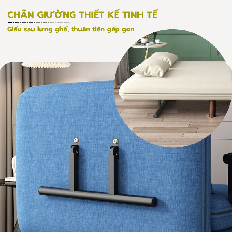 Giường ghế sofa 3 chức năng có thể ngả đầu, nệm dày êm ái, dễ dàng sử dụng chính hãng Nikita