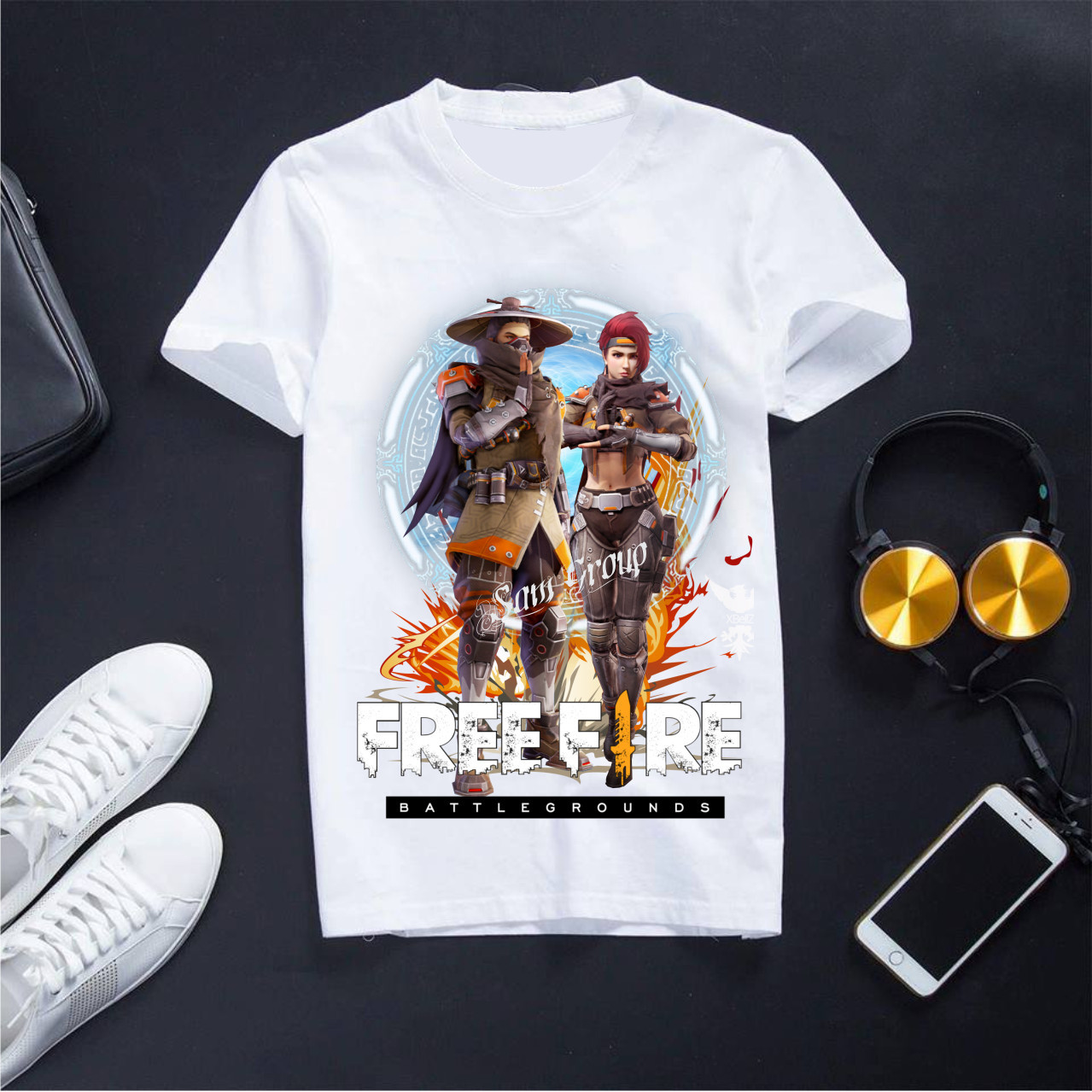 Áo Free Fire Áo thun Free Fire Màu Trắng In Hình Ẩn Sĩ Cực Đẹp Chất Liệu Cotton Co Dãn Mềm Mịn