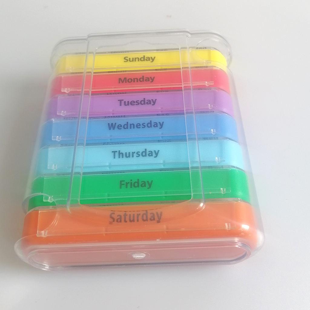Weekly Pill Organizer Colorful Organizer Case Daily to Hold Pills Vitamins