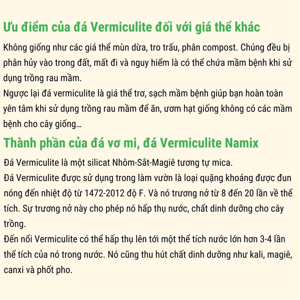 Đá Vermiculite (Đá Vơ Mi) NAMIX - Chuyên Dùng Cho Trồng Rau Mầm, Ươm Cây Con, Giâm cành - Shop Phân Bón và Hạt Giống