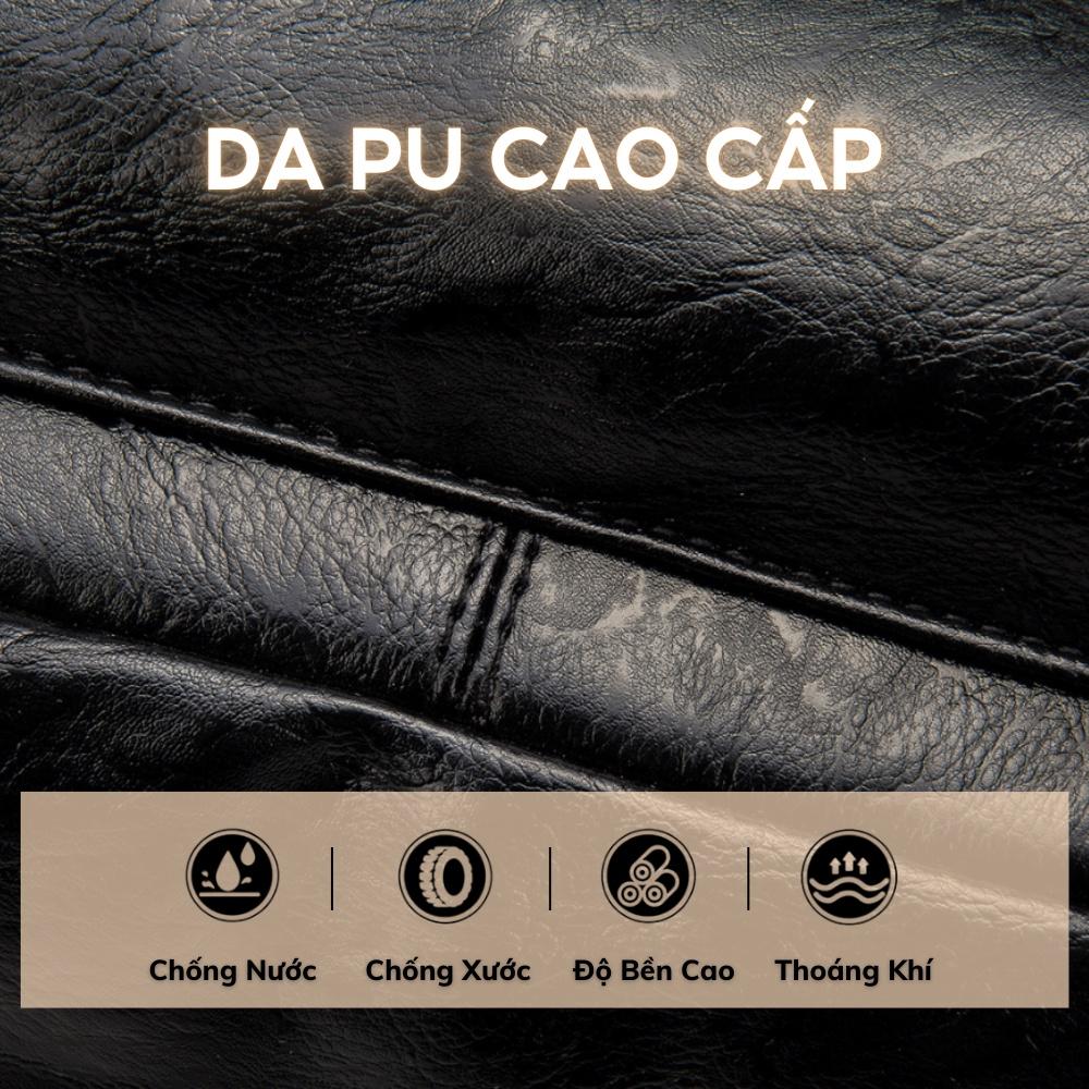 Balo da thời trang nam nữ da PU cao cấp chống nước cặp đi học đi chơi ulzzang đựng laptop 15.6 inh -