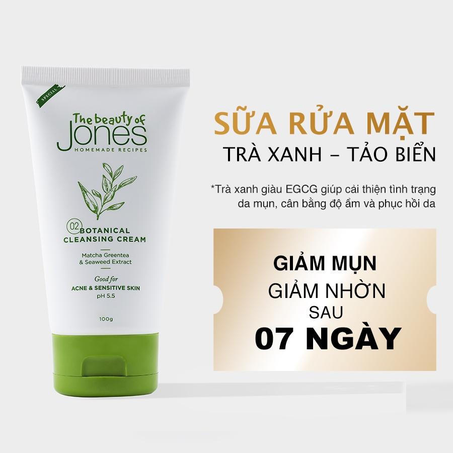 Sữa rửa mặt làm sạch dành cho da nhạy cảm The Beauty of Jones 100ml và 20ml