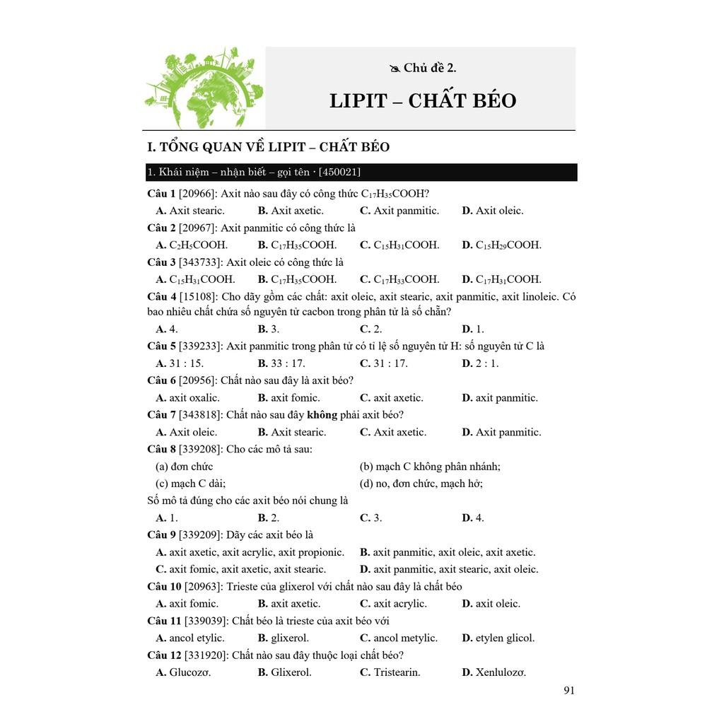 Sách hoá học luyện thi thpt quốc gia và đánh giá năng lực 2023, 3000 câu hỏi lý thuyết hữu cơ lớp 12