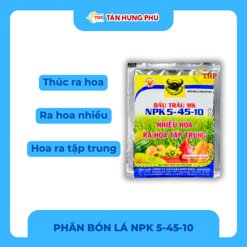 Phân Bón Lá Đầu Trâu MK 5-45-10 gói 10g