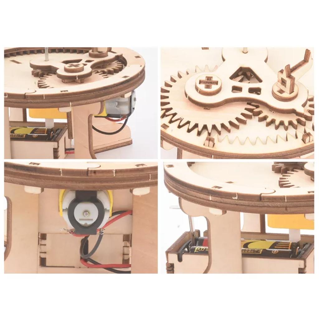 Đồ chơi stem - Bộ lắp ghép hệ mặt trời bằng gỗ ( Trái đất, Mặt trăng và Mặt trời) DIY