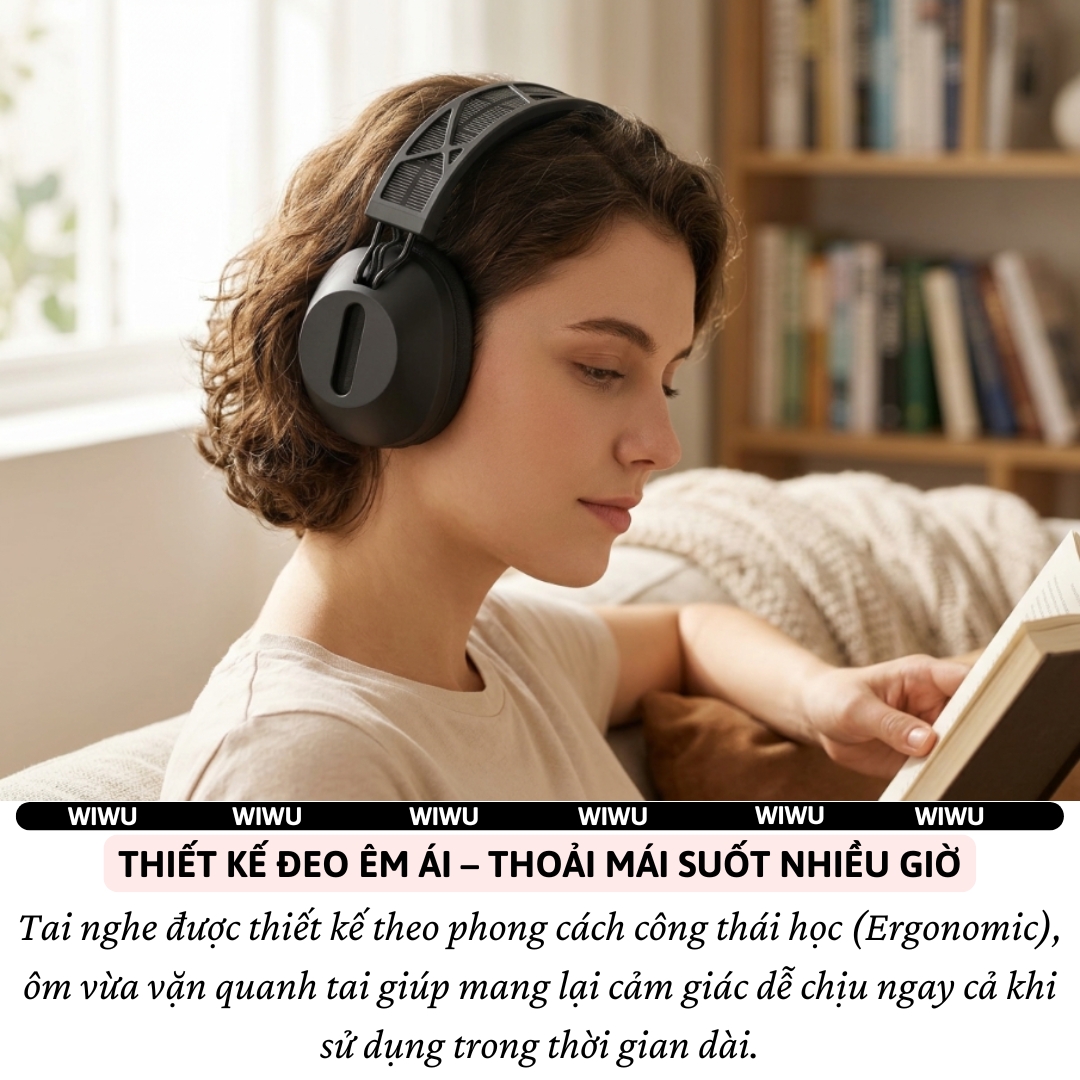 Tai nghe chống ồn ANC NeoSilent Pro cao cấp kết hợp sạc năng lượng mặt trời WIWU Solar TD-06 Bluetooth 5.3,Bass mạnh, Spatial Audio sống động, Hi-Res + LDAC nghe cực hay, Pin lâu &amp; sạc nhanh - Hàng nhập khẩu