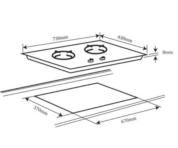 Bếp Gas Âm 2 Lò Canaval CA-6818 Đánh Lửa Bằng Pin IC, Đầu Đốt Hợp Kim Siêu Bền, Kiềng Gang Đúc - Hàng Chính Hãng