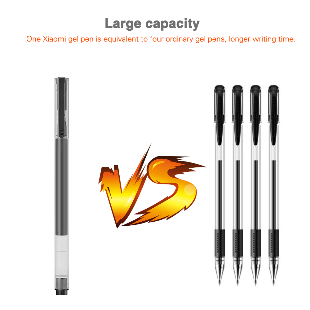 10 cây bút mực Xiaomi Gel Pens 0.5mm với khoang chứa mực rộng chống lem chống tắc