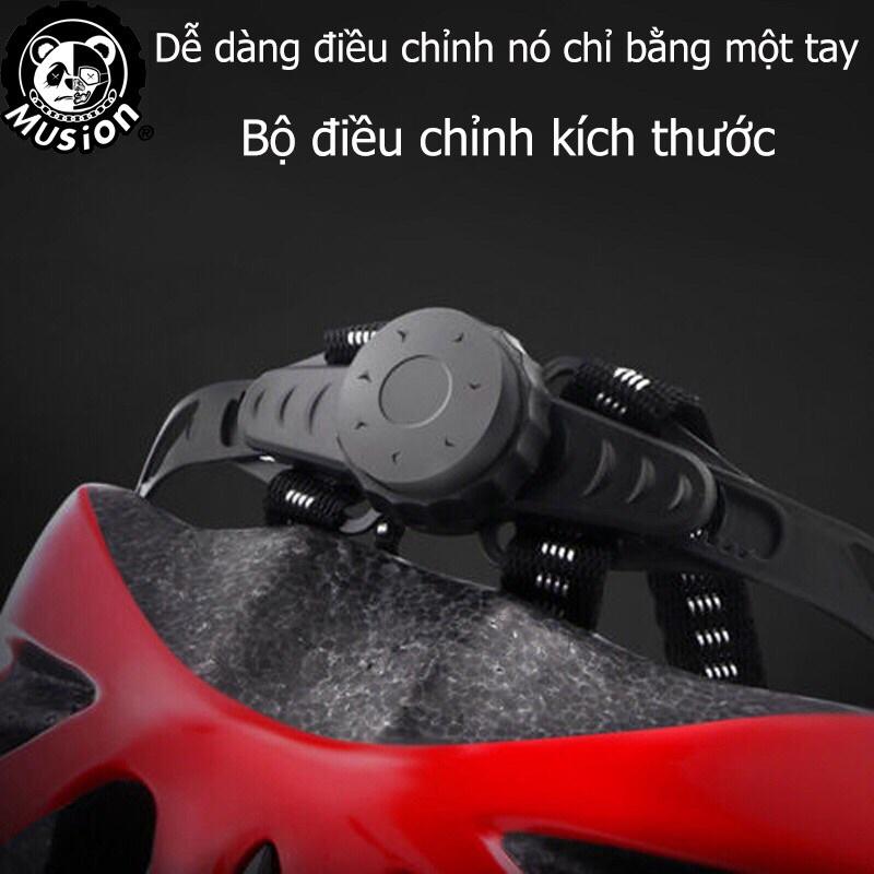 Nón bảo hiểm xe đạp màu đen đỏ và đen xanh, chống va đập tốt