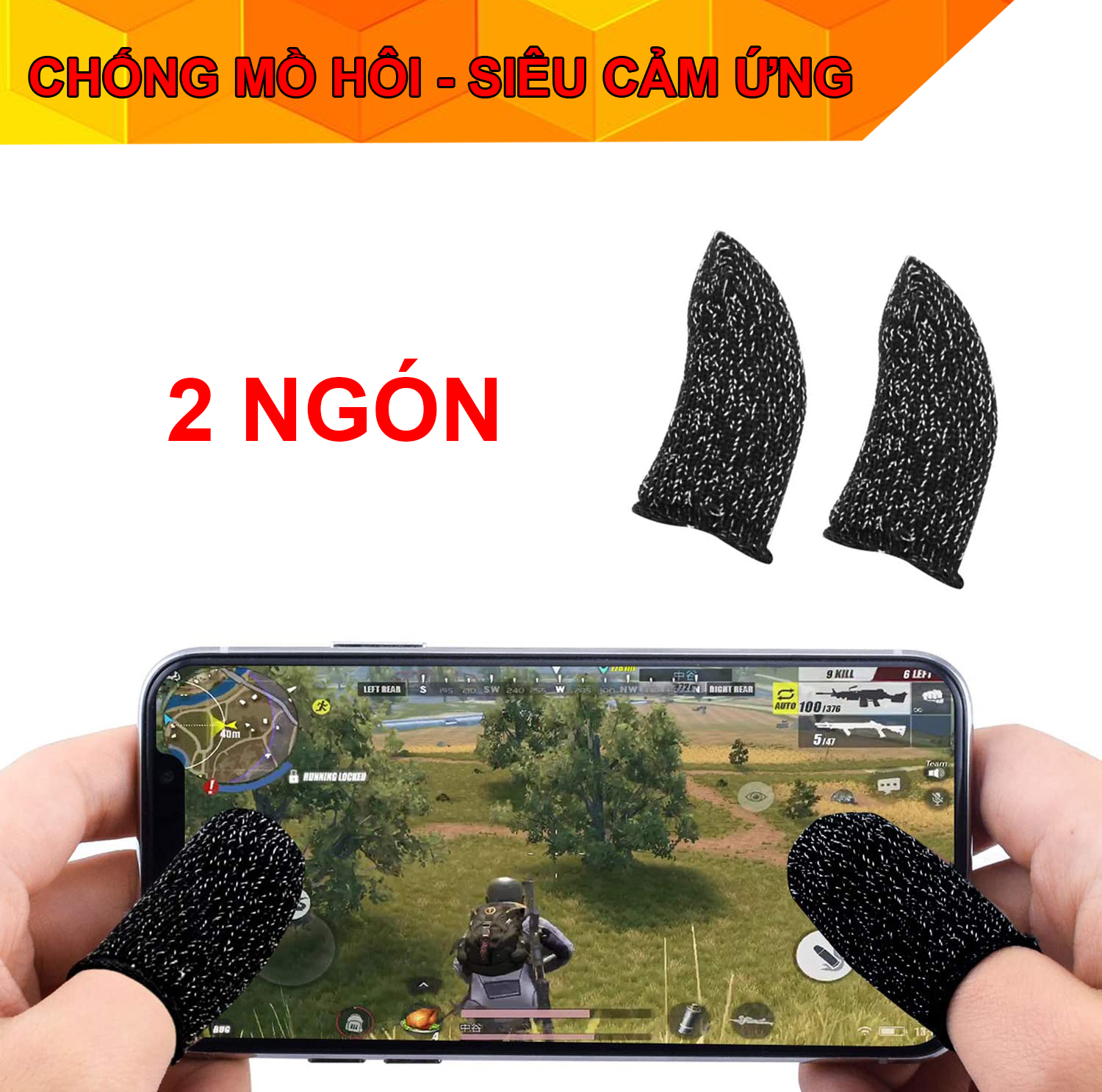 Bao Tay Chơi Game freefire, Pubg,,Liên Quân,Găng tay chơi game Chống Mồ Hôi, Siêu Nhạy,Co Giãn Cực Tốt Hàng Chuẩn Loại 1