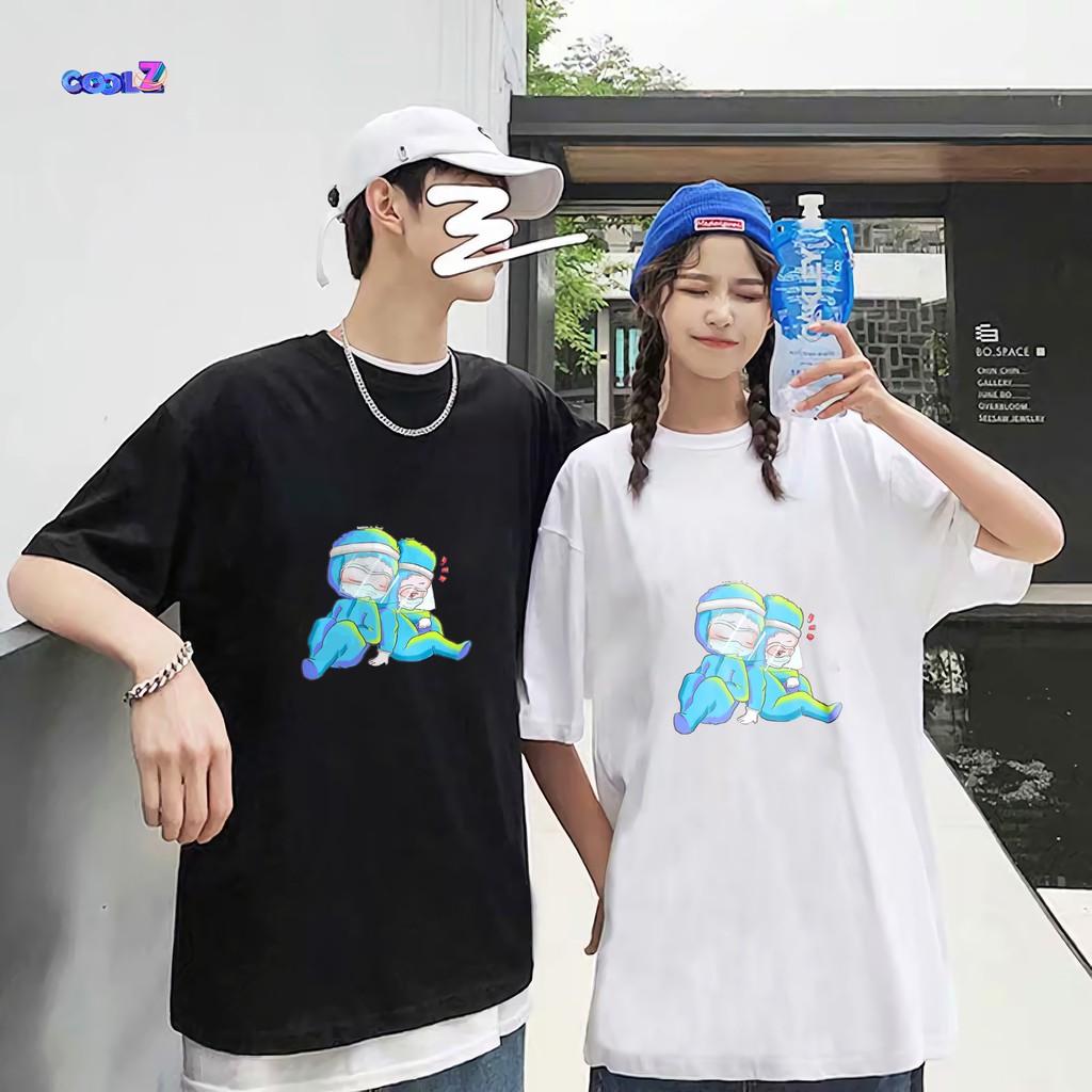 Áo thun tay lỡ.Chống dịch Chibi. CoolZ phông Unisex nam nữ Cotton oversize form rộng CZ252