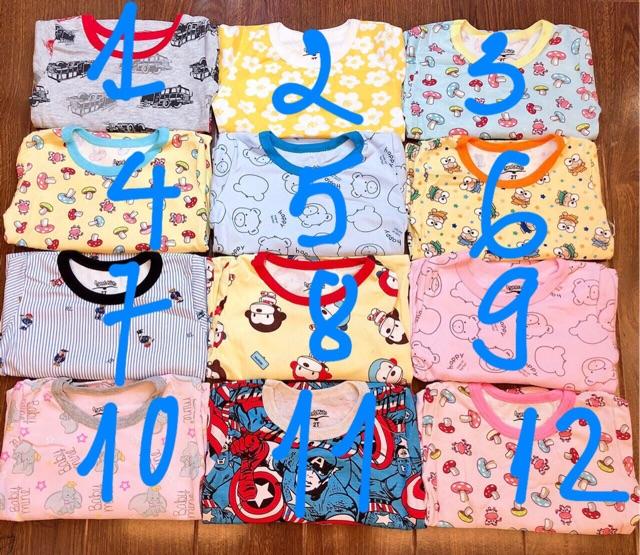 Bộ dài tay cotton xuất hàn dày dặn cho bé