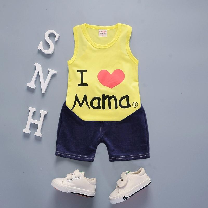 BỘ QUẦN ÁO BA LỖ BÉ TRAI, BÉ GÁI MẪU I LOVE MAMA