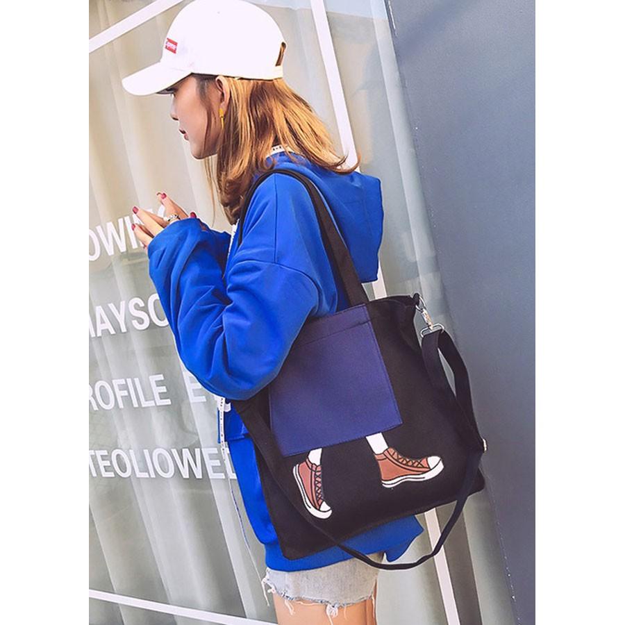 Túi vải tote, túi đeo chéo, túi đeo vai nữ TV16, chất vải canvas siêu bền đẹp, hàng nhập Quảng Châu