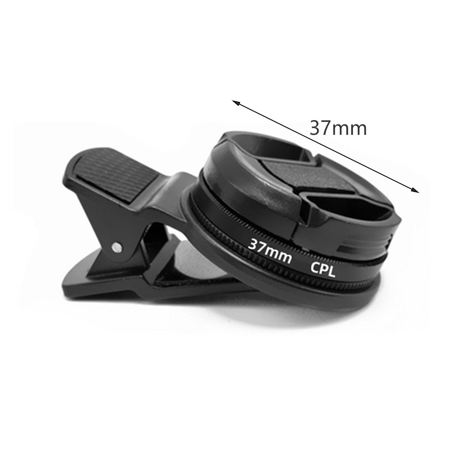 37mm CPL Phone Camera Lens Circular Polarizer Lens Filter for Most Mobilephone Clip on Cellphone CPL Filter, with Storage Bag