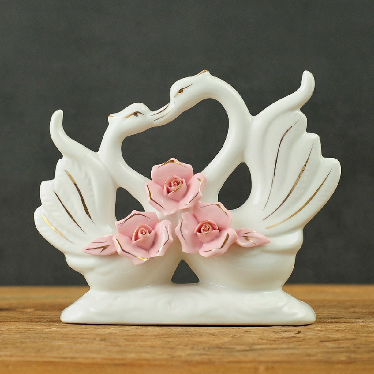 CẶP THIÊN NGA BẰNG GỐM SỨ TRANG TRÍ PHONG THUỶ TÌNH YÊU THUỶ CHUNG cao 20cm