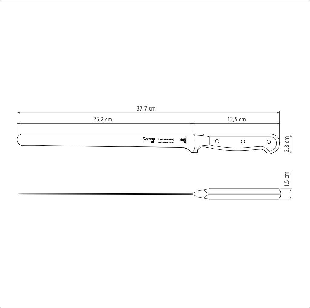 Dao Ham Century Tramontina 25cm Thép Rèn Cao Cấp Sản Xuất Tại Brazil 24013110 - Hàng Chính Hãng