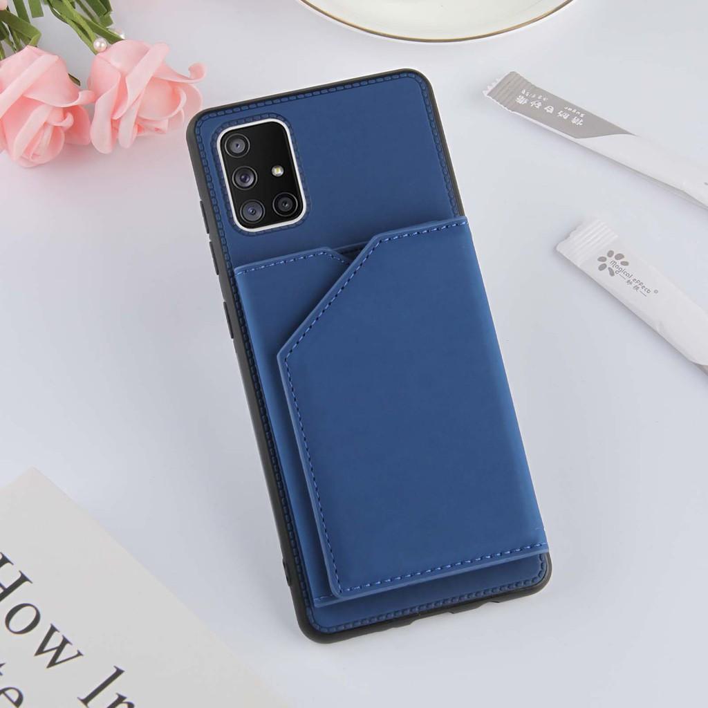 Ốp điện thoại nắp gập thiết kế để thẻ bằng da cao cấp cho Samsung Galaxy S21 Ultra S21 Plus S21+ A12 A32 A52 A72 5G