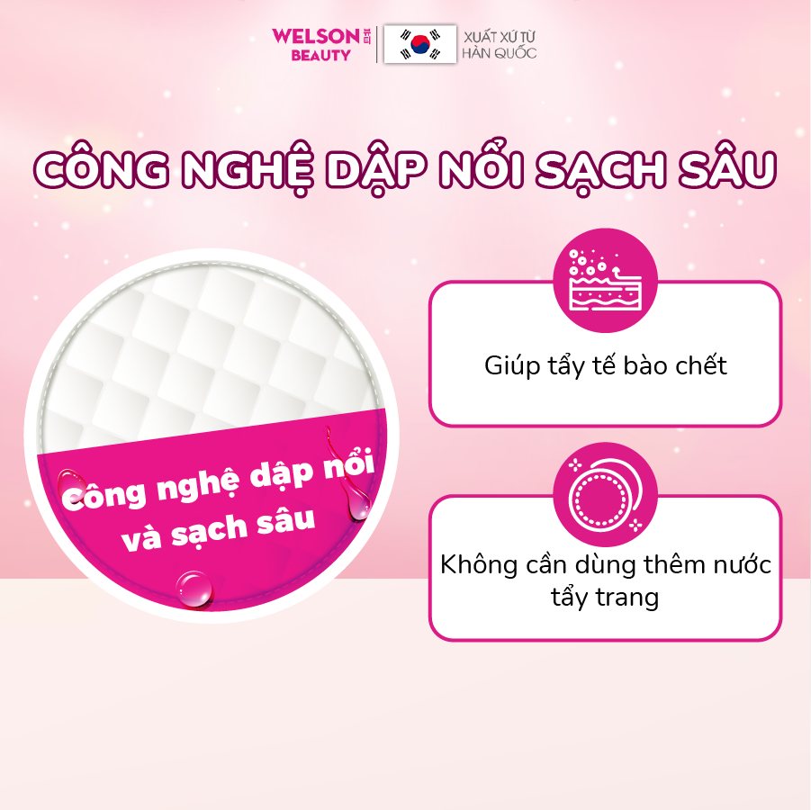 Bông tẩy trang sạch sâu dịu nhẹ Cleaning Pad Welson Beauty (1 gói x 30 miếng)