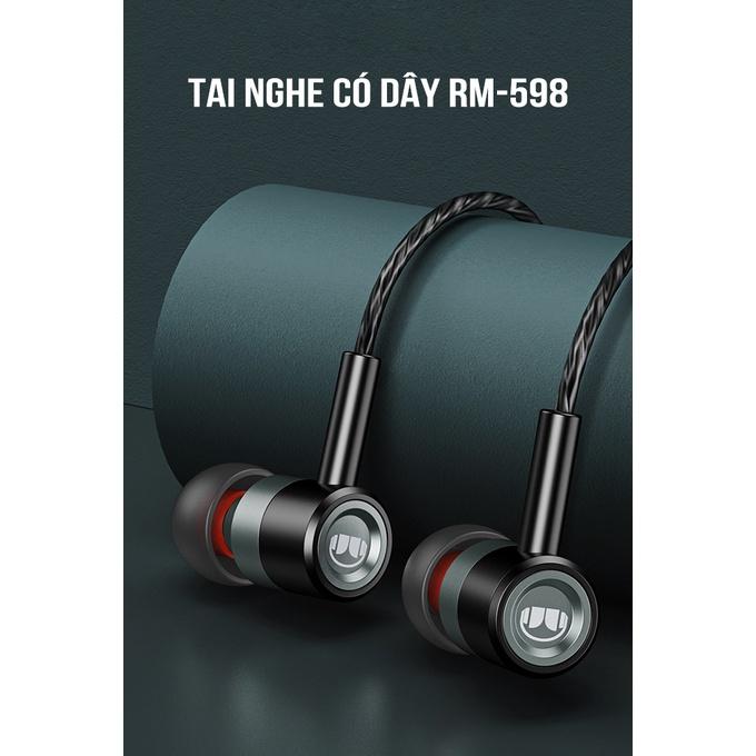 Tai nghe có dây nhét tai gaming chân 3.5mm - Âm thanh sống động - Hàng Chính Hãng Remax RM-598