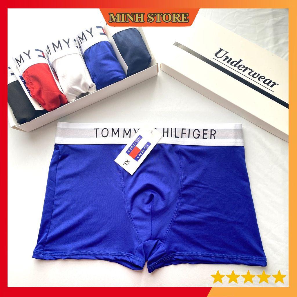 Quần Lót Nam Boxer Thun Lạnh TOM.MY, Quần sịp đùi nam Co dãn 4 chiều sịp Nam cao cấp SD04 (Che tên) - MS66