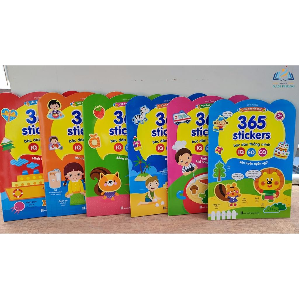 Bóc dán thông minh 365 Stickers - Bộ Sticker 6 cuốn song ngữ Anh Việt - Giúp trẻ phát triển IQ, EQ, CQ