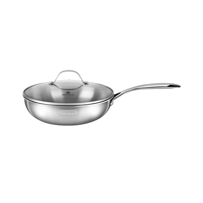 Chảo xào inox 3 đáy Elmich Tri-Max 26cm EL-3796 - Hàng Chính Hãng