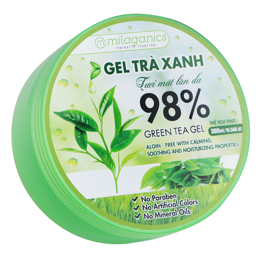 Gel Trà Xanh Tươi Mát Làn Da Milaganics (300ml / Hộp)