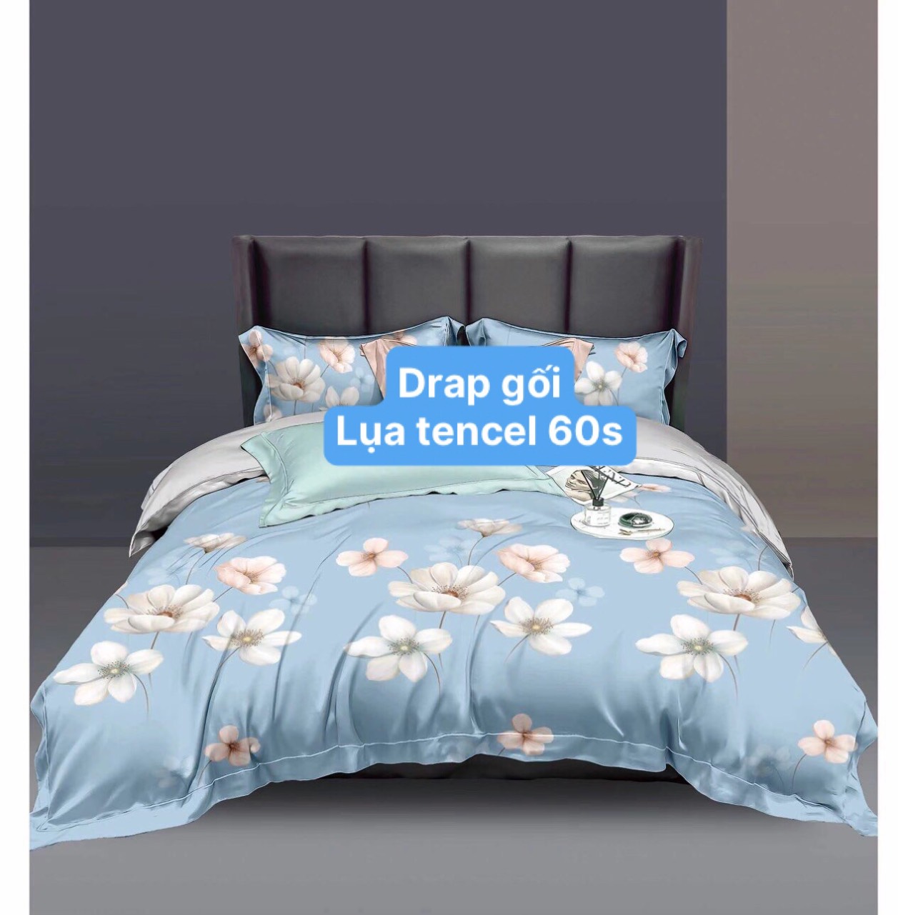 Bộ drap gối Tencel vải Hàn Quốc , đỉnh cao mát , mềm mại mẫu A10