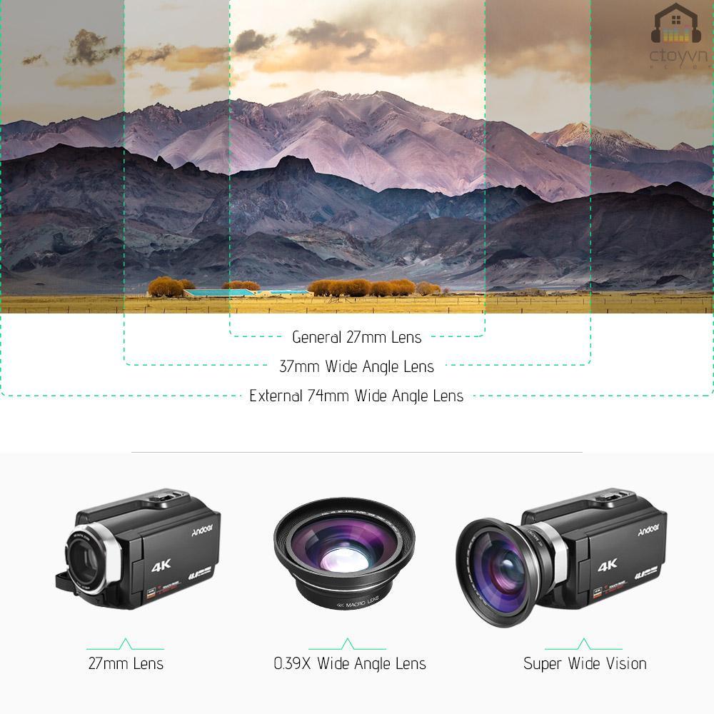 Ống kính Macro góc rộng 30mm 37mm 0.39X cho máy quay phim Ordro Andoer