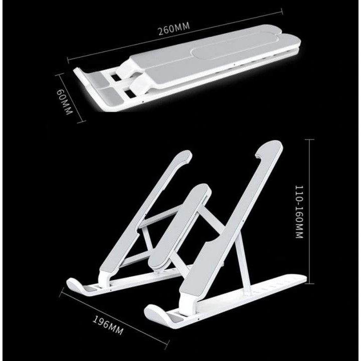 Giá đỡ laptop tuỳ chỉnh góc nghiêng để phù hợp góc nhìn của bạn, hỗ trợ tản nhiệt tốt cho máy tính laptop, macbook và máy tính bảng