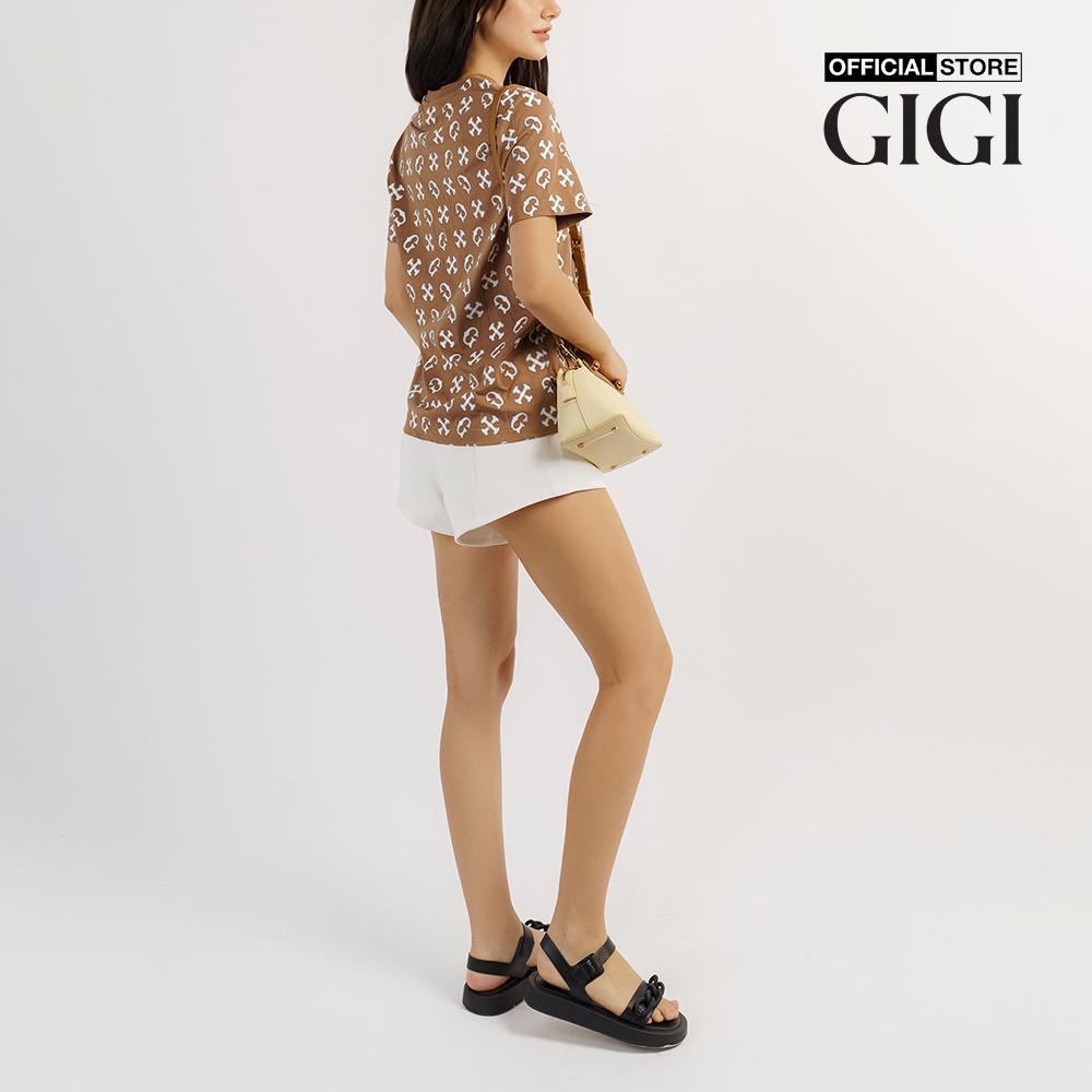 GIGI - Áo thun nữ ngắn tay cổ tròn họa tiết in trẻ trung G1203T221265