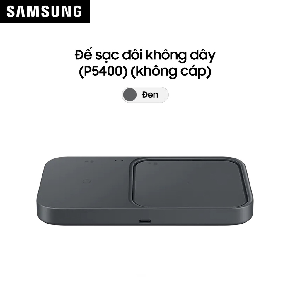 Đế sạc đôi không dây Samsung 15W (kèm củ 25W và cáp USB-C) EP-P5400 - Hàng Chính Hãng