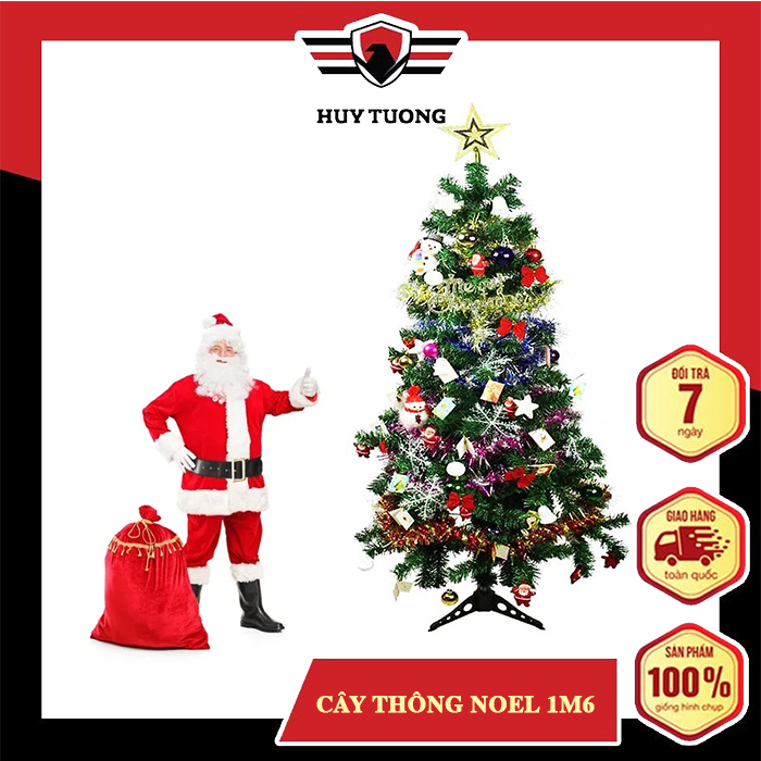 Cây thông noel màu xanh đầu tròn 2in (Cây 150cm)