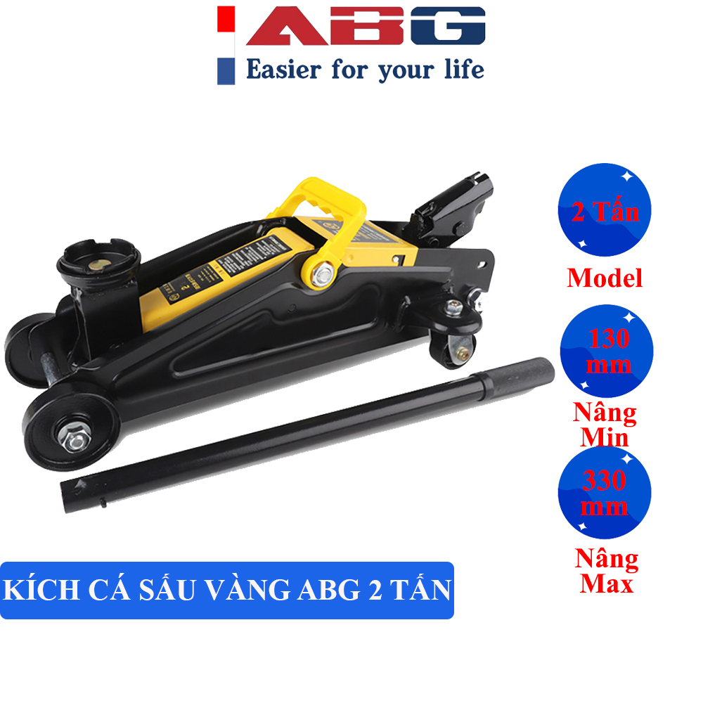 Kích Cá Sấu ABG 2 Tấn Chiều Cao Tối Thiểu 130mm Chiều Cao Tối Đa 330mm Con Đội Cá Sấu 2 Tấn Kích Thủy Lực Dùng Để Nâng Các Vật Nặng, Kích gầm Ô Tô - Hàng Chính Hãng