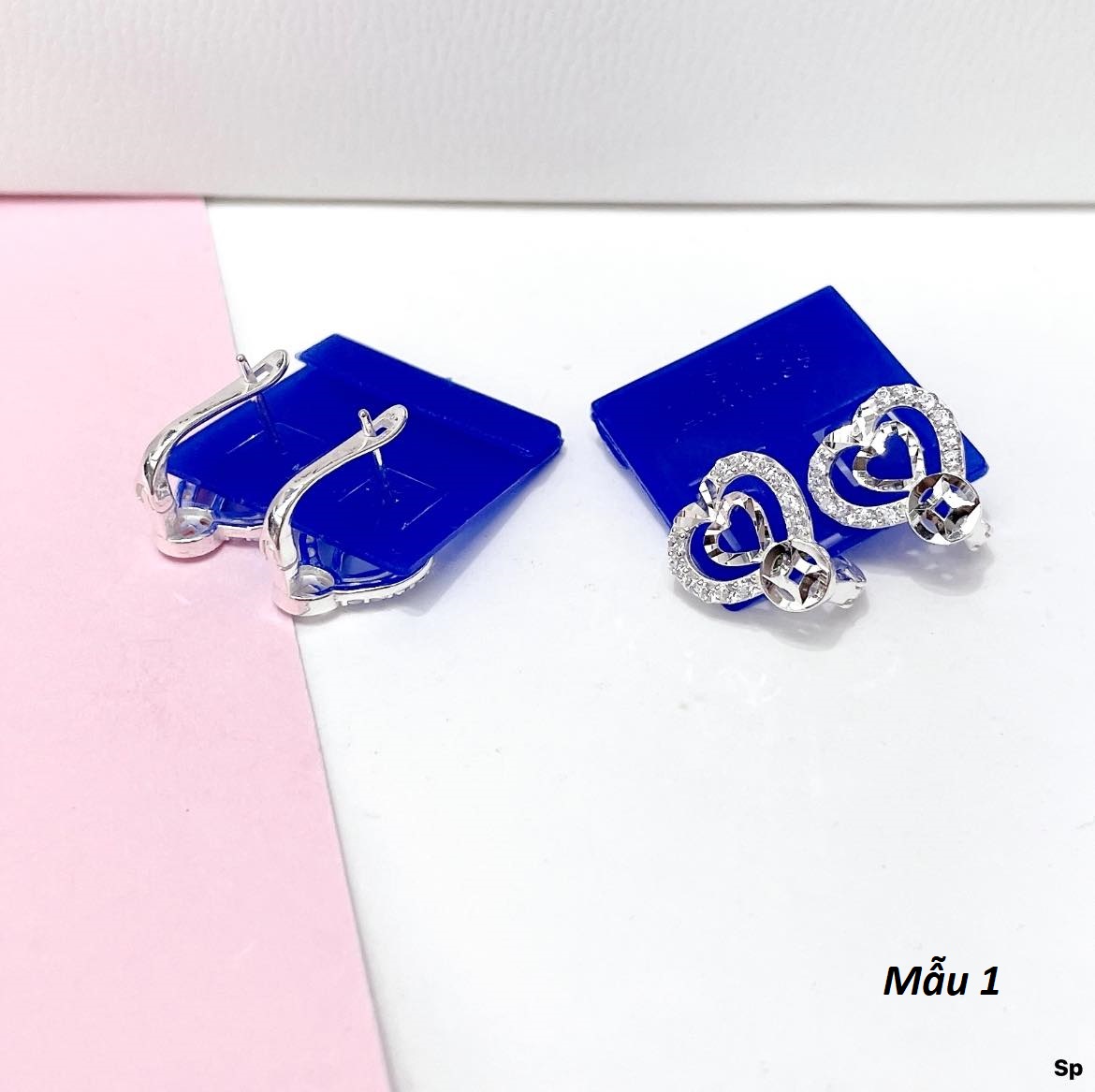 Bông tai bạc thời trang khoá bấm chất liệu bằng bạc s925 MS0762