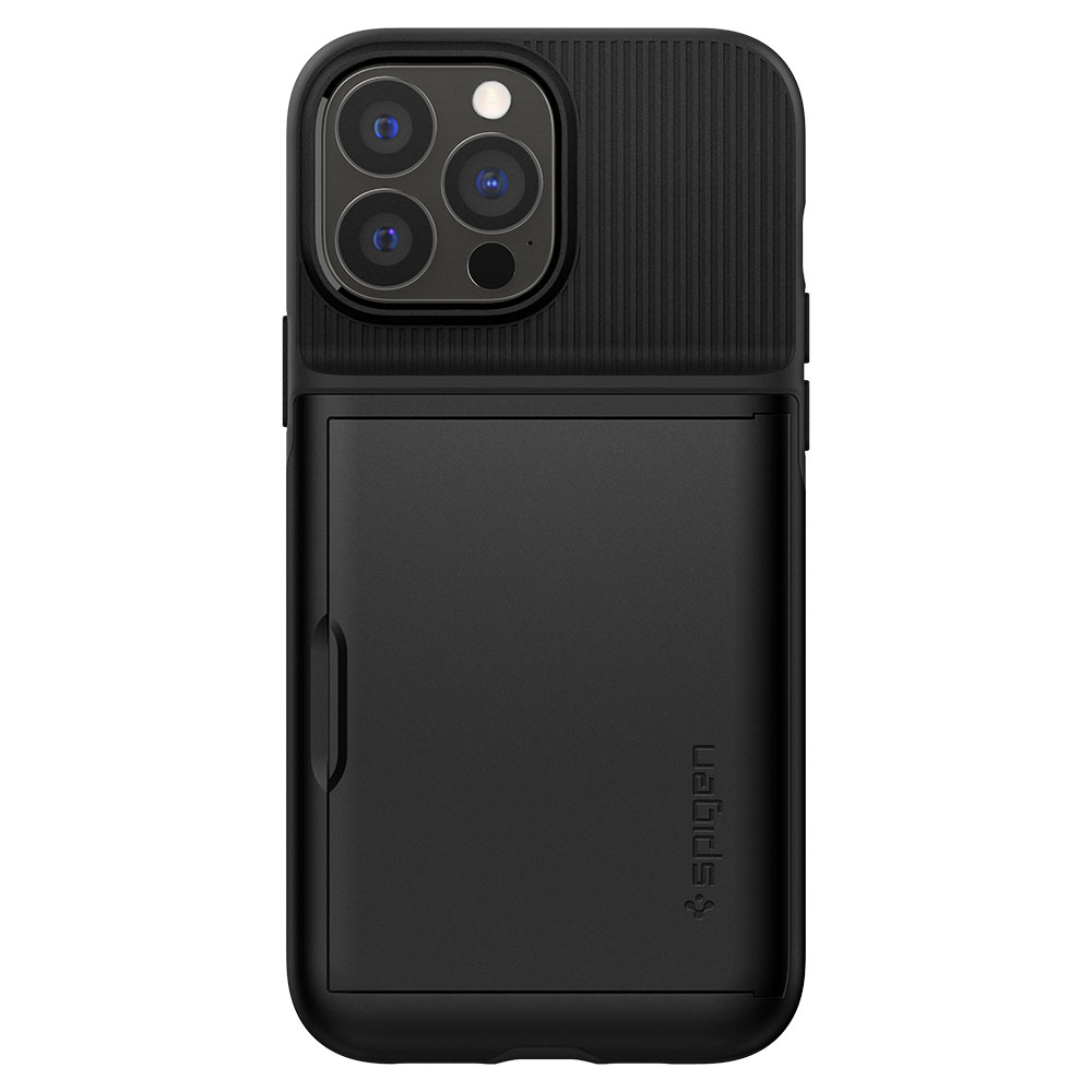 Ốp lưng Spigen Slim Armor CS Black cho iPhone 13 Pro Max - Thiết kế nhỏ nhẹ, tích hợp ví, chống sốc, chống bẩn, viền camera cao - Hàng chính hãng