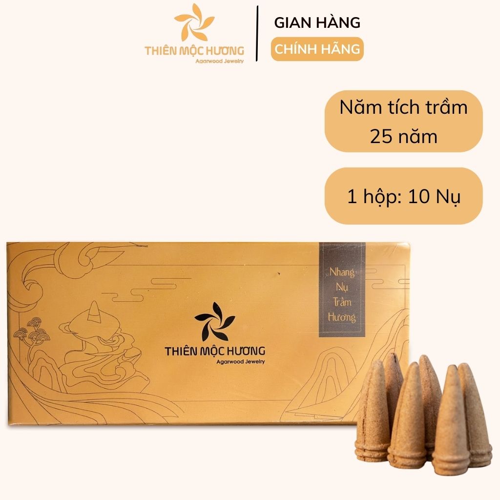 Nụ trầm hương cao cấp THIÊN MỘC HƯƠNG, nhang sạch, trầm hương tự nhiên, xông nhà, xông văn phòng hộp 40 nụ
