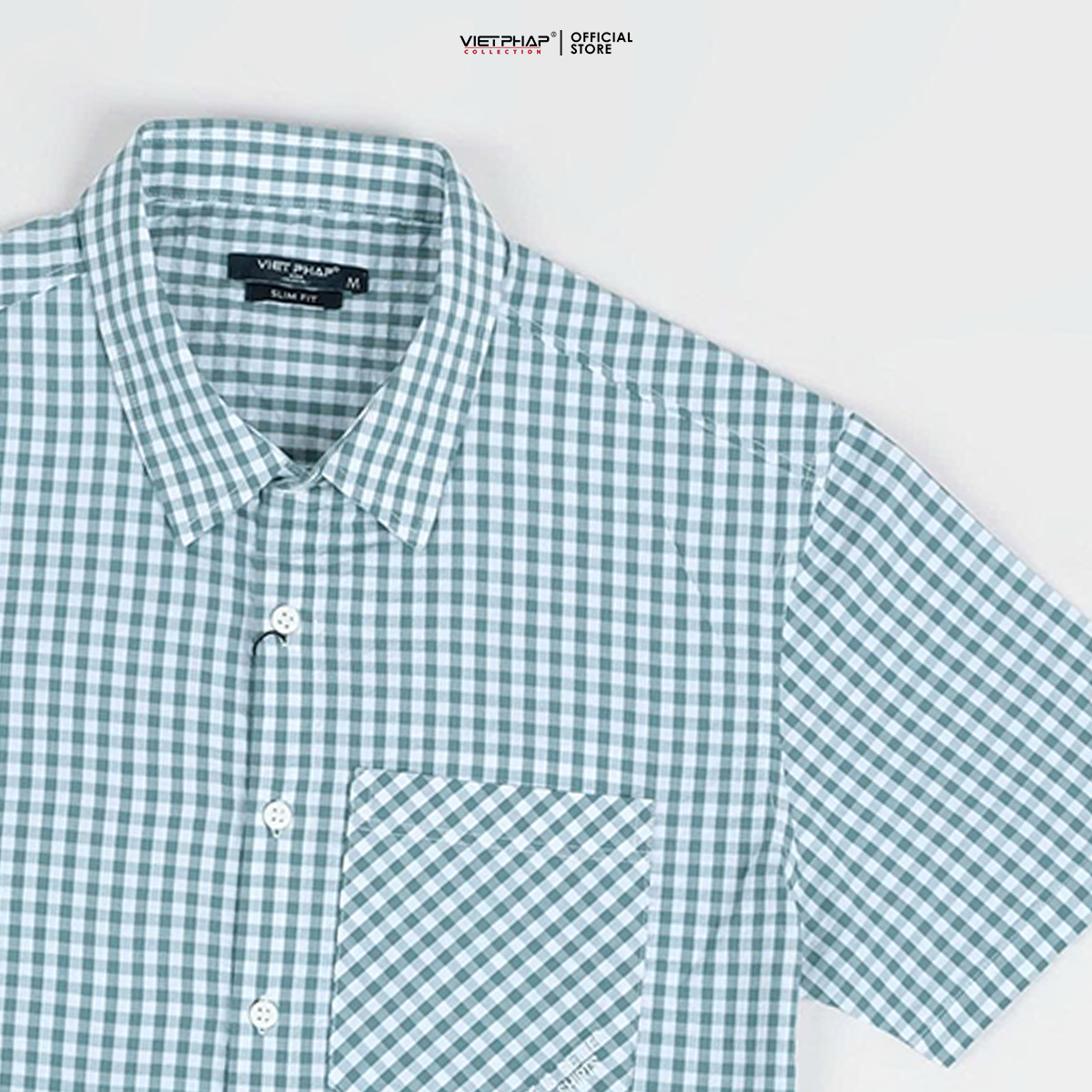 Áo Sơ Mi Nam Ngắn Tay VIỆT PHÁP/  Form Regular, Chất liệu Cotton Cao Cấp thoáng mát, thấm hút mồ hôi 2001