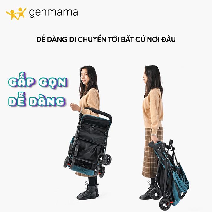 Xe đẩy cho bé siêu nhẹ gấp gọn tay cầm xoay 360 độ, khung nhôm, vải thoáng khí. Xe đẩy dã ngoại, du lịch, dạo phố