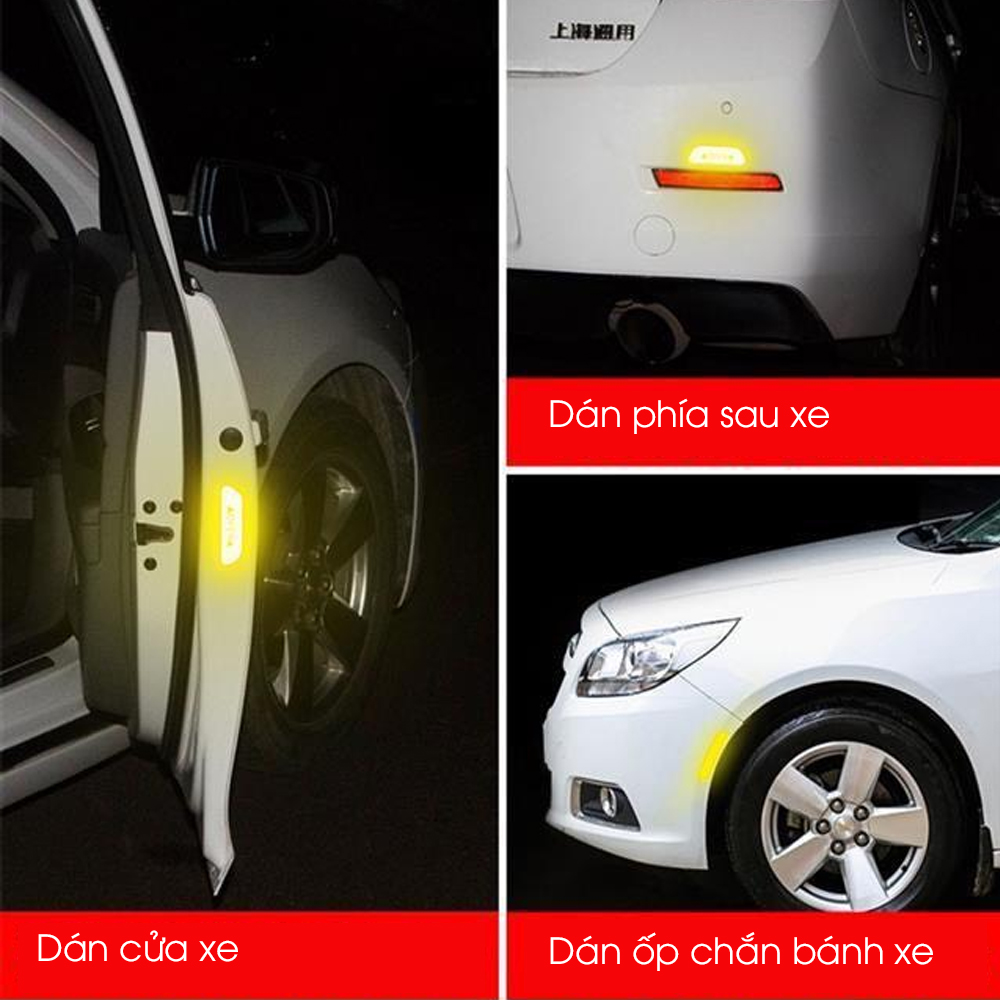 Bộ 4 Decal phản quang OPEN dán cửa oto cảnh báo an toàn, chống va chạm TÂM LUÂN Chổi lau tẩm dầu - Hàng chính hãng