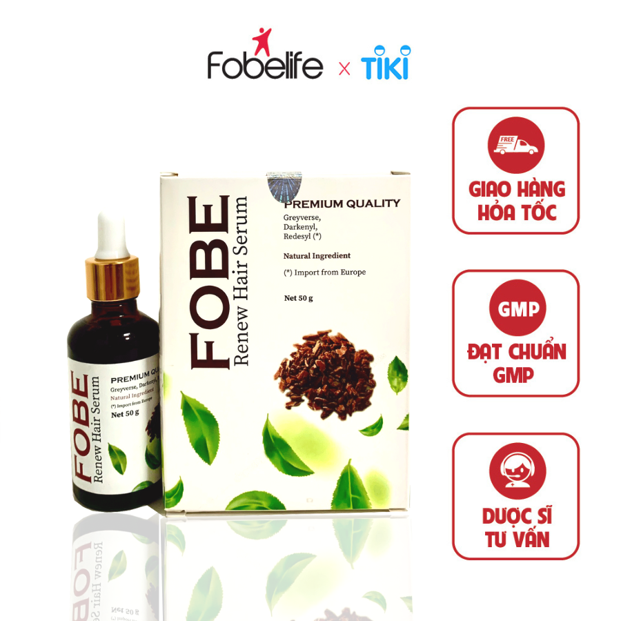 Serum Giúp Đen Tóc Làm Chậm Bạc Tóc Cung Cấp Dưỡng Chất Chân Tóc Fobe Hair 50ml