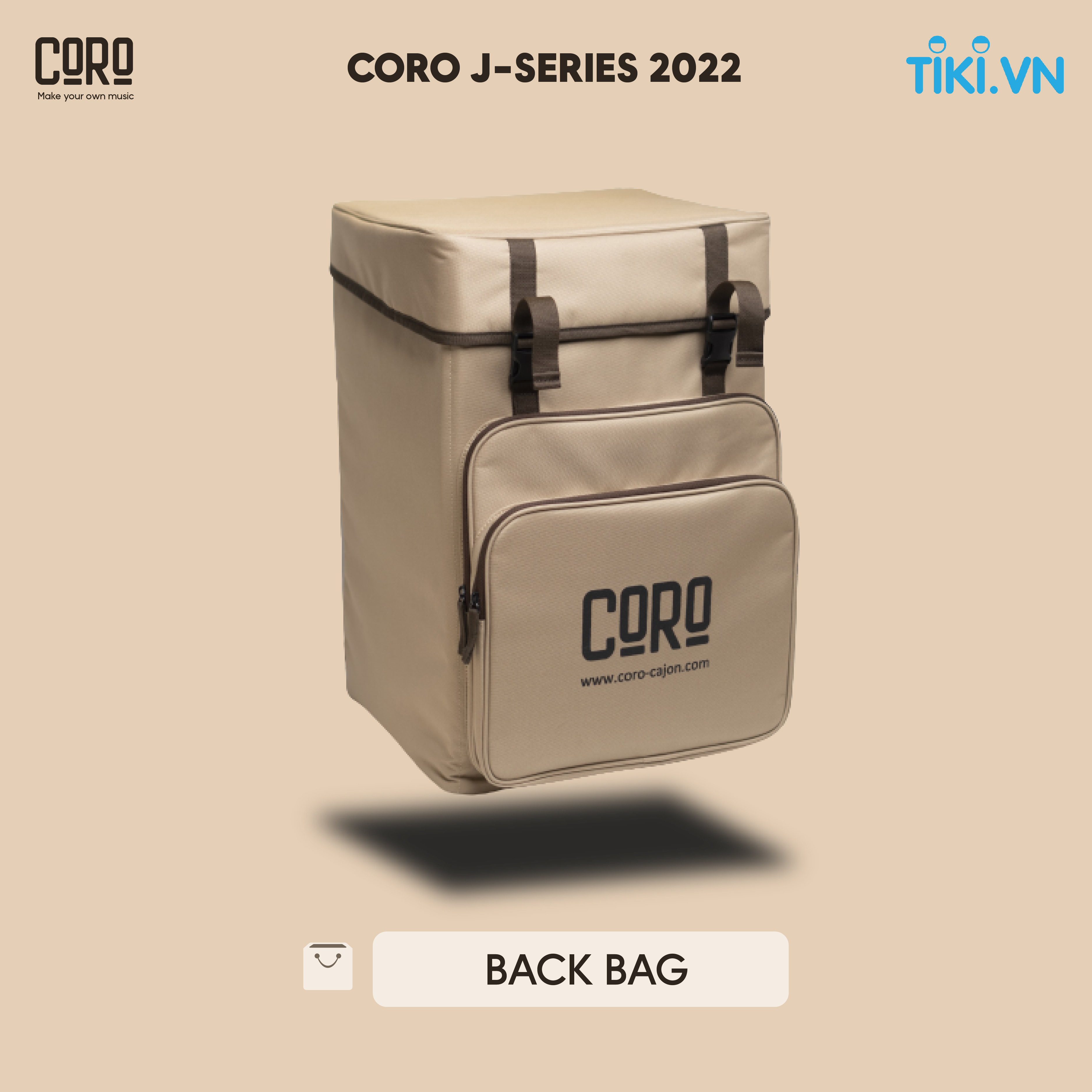 Trống Cajon CORO VIETNAM cao cấp [ J-Series ] - Tặng kèm bao trống cao cấp + Khóa học cajon online